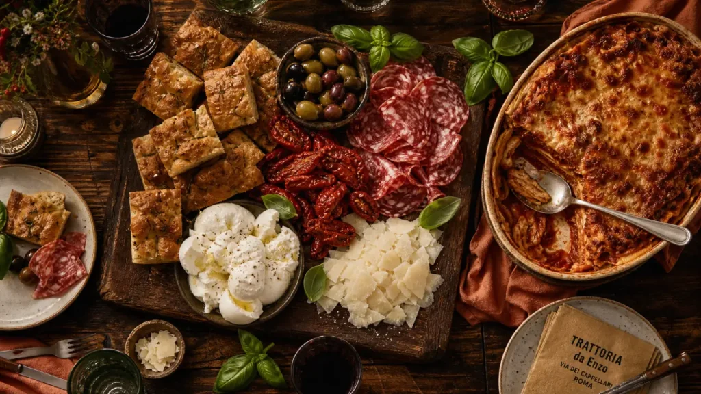 Menu italien pour recevoir : antipasti, lasagnes et tiramisu