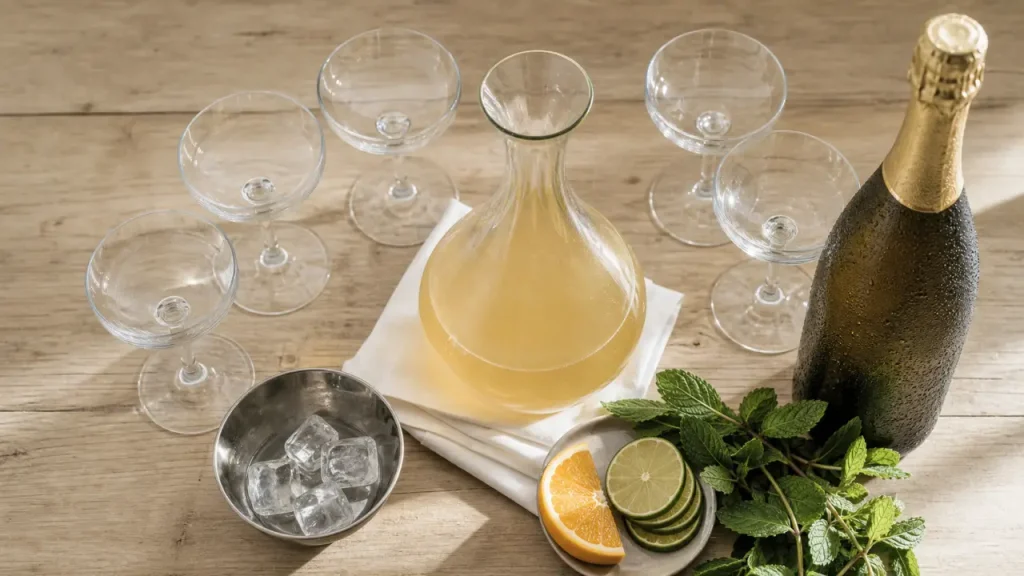 Soupe champenoise recette Cointreau, champagne glacé et agrumes