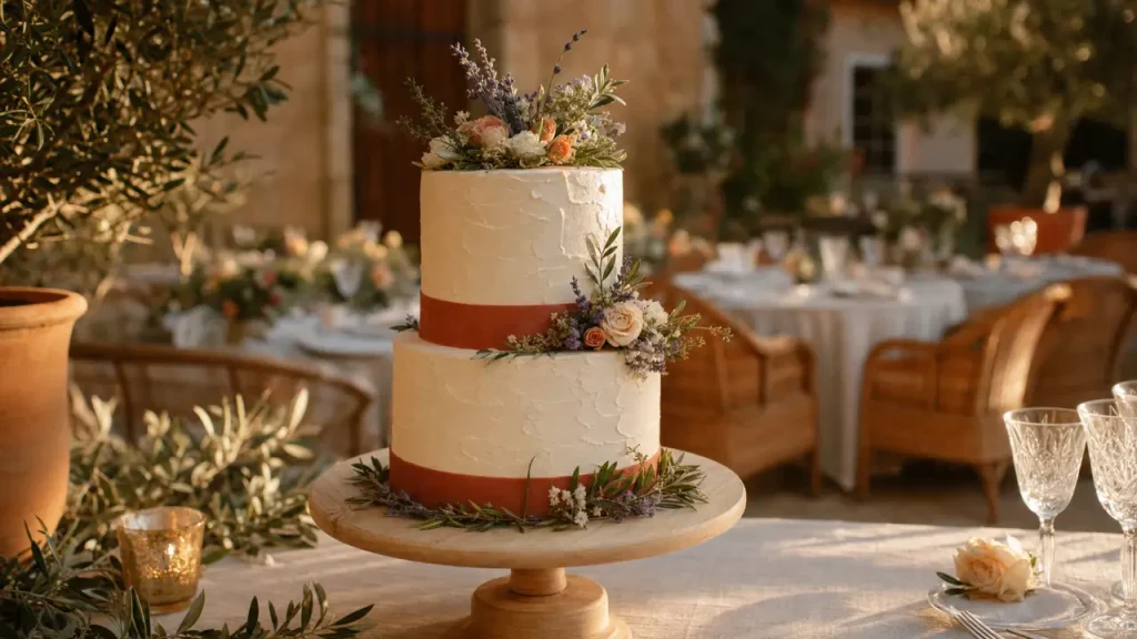 Wedding cake aix en provence en format parfait, effet waouh, fleurs provençales