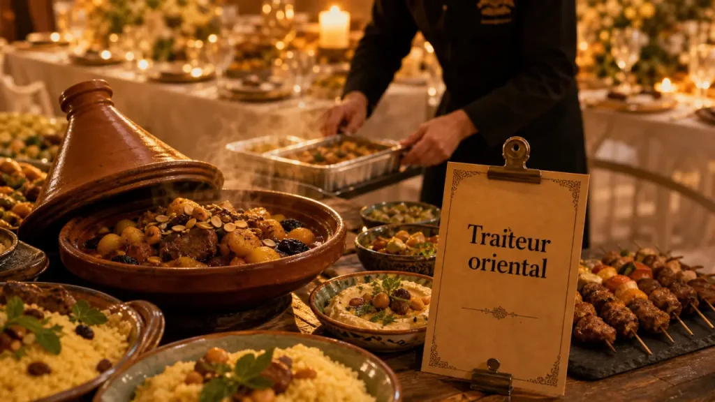 Traiteur oriental halal : buffet couscous et tajines, mezzés et tajine fumante
