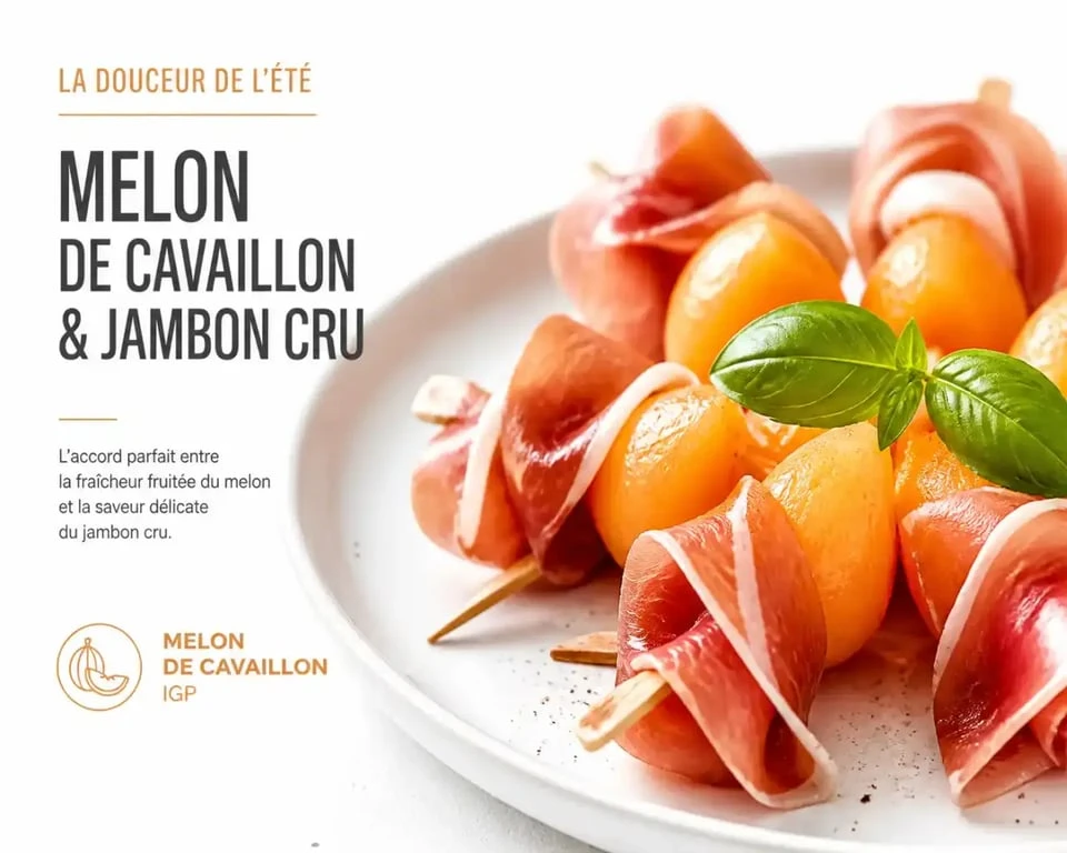 Brochettes de melon de Cavaillon et jambon cru pour cocktail dinatoire