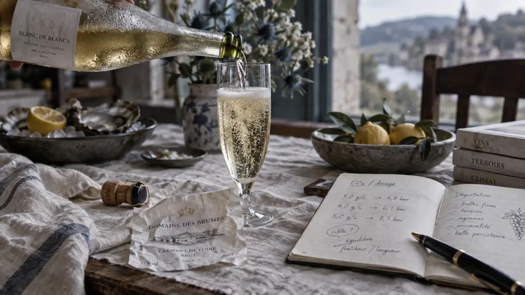 Vin blanc petillant CO2 : bulles et dosage, frontière mousseux/pétillant